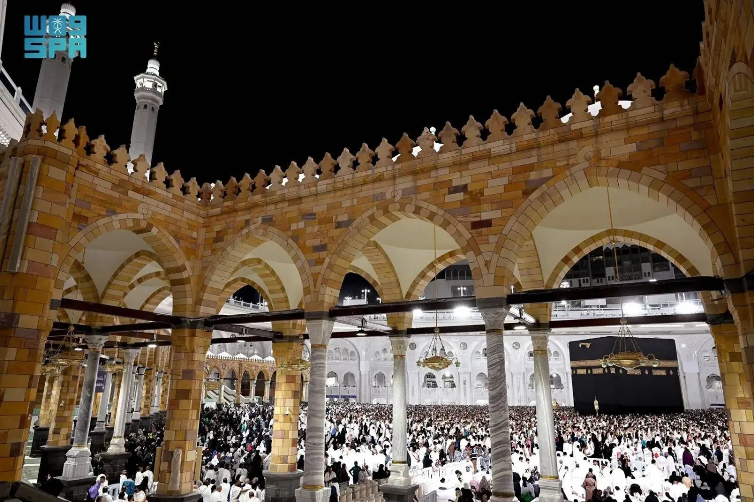 Worshippers are seen at the Grand Mosque in the holy city of Makkah. (SPA)
