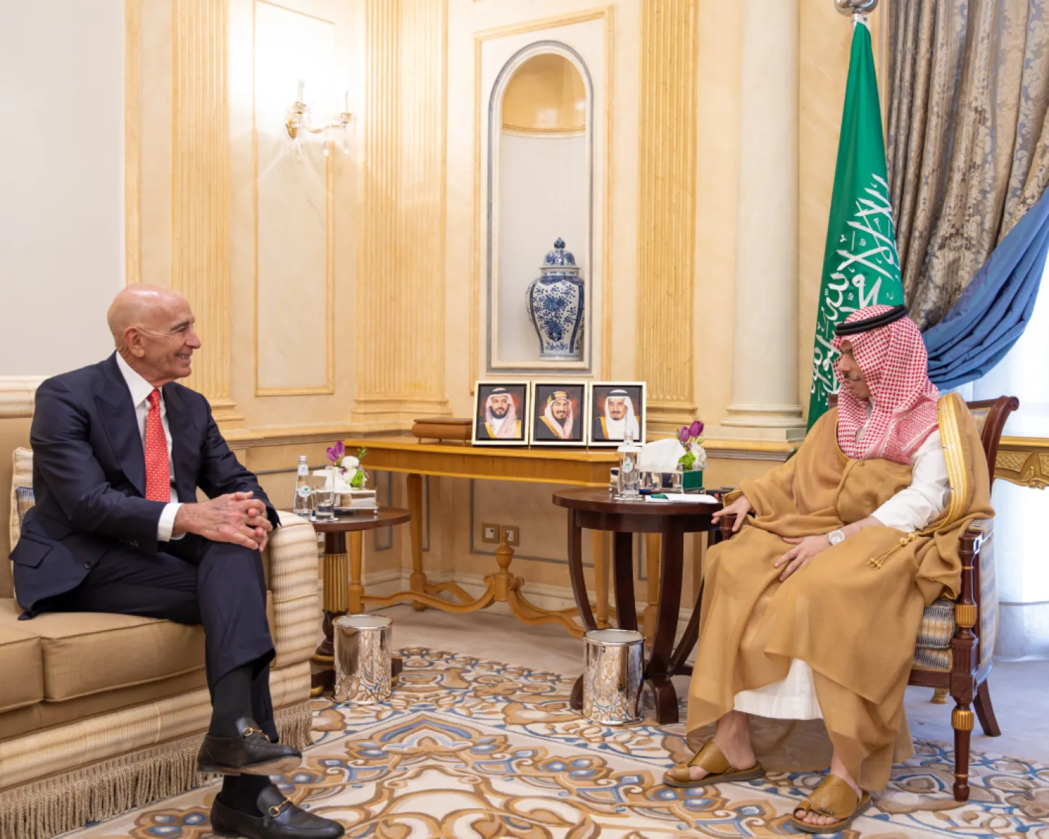 وزير الخارجية خلال استقباله المبعوث الأميركي إلى سوريا (واس)