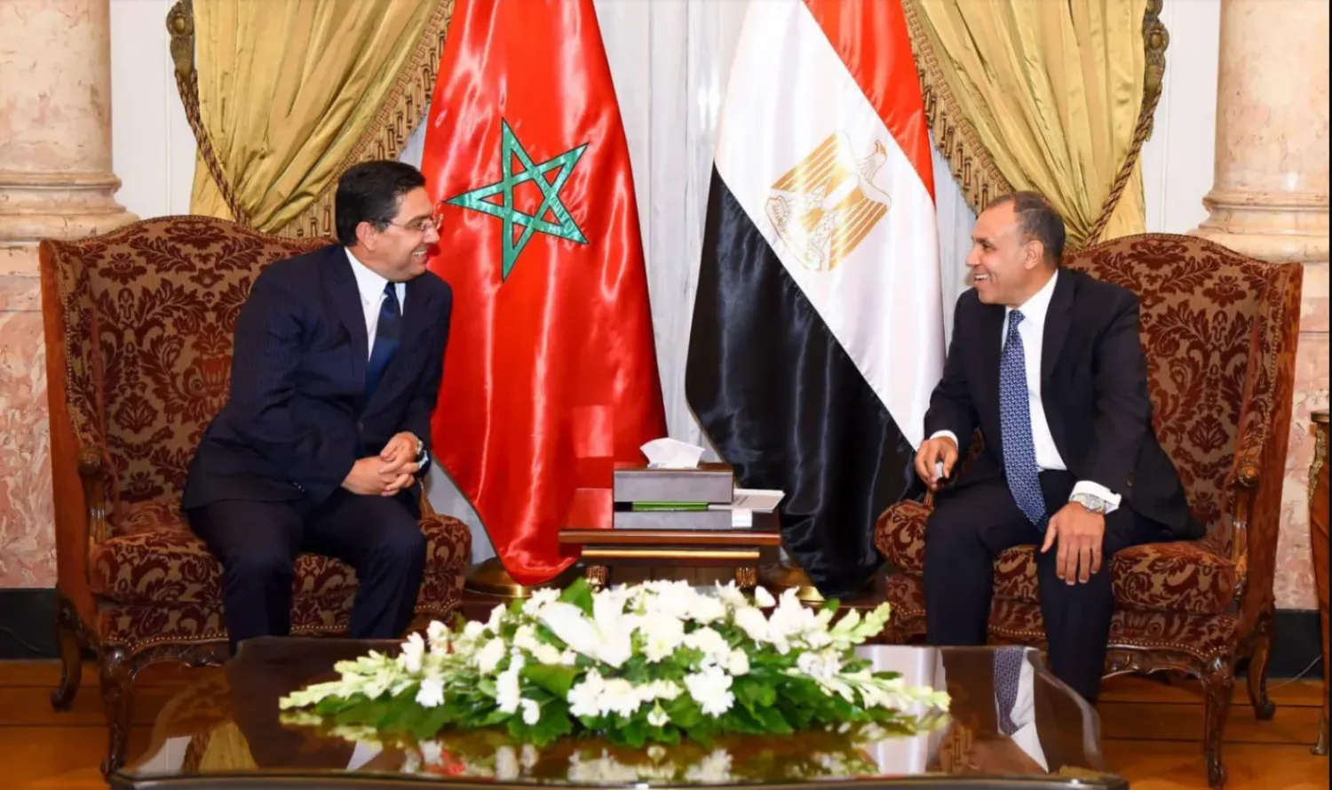 وزير الخارجية المصري بدر عبد العاطي في اجتماع سابق مع نظيره المغربي ناصر بوريطة (الخارجية المصرية)