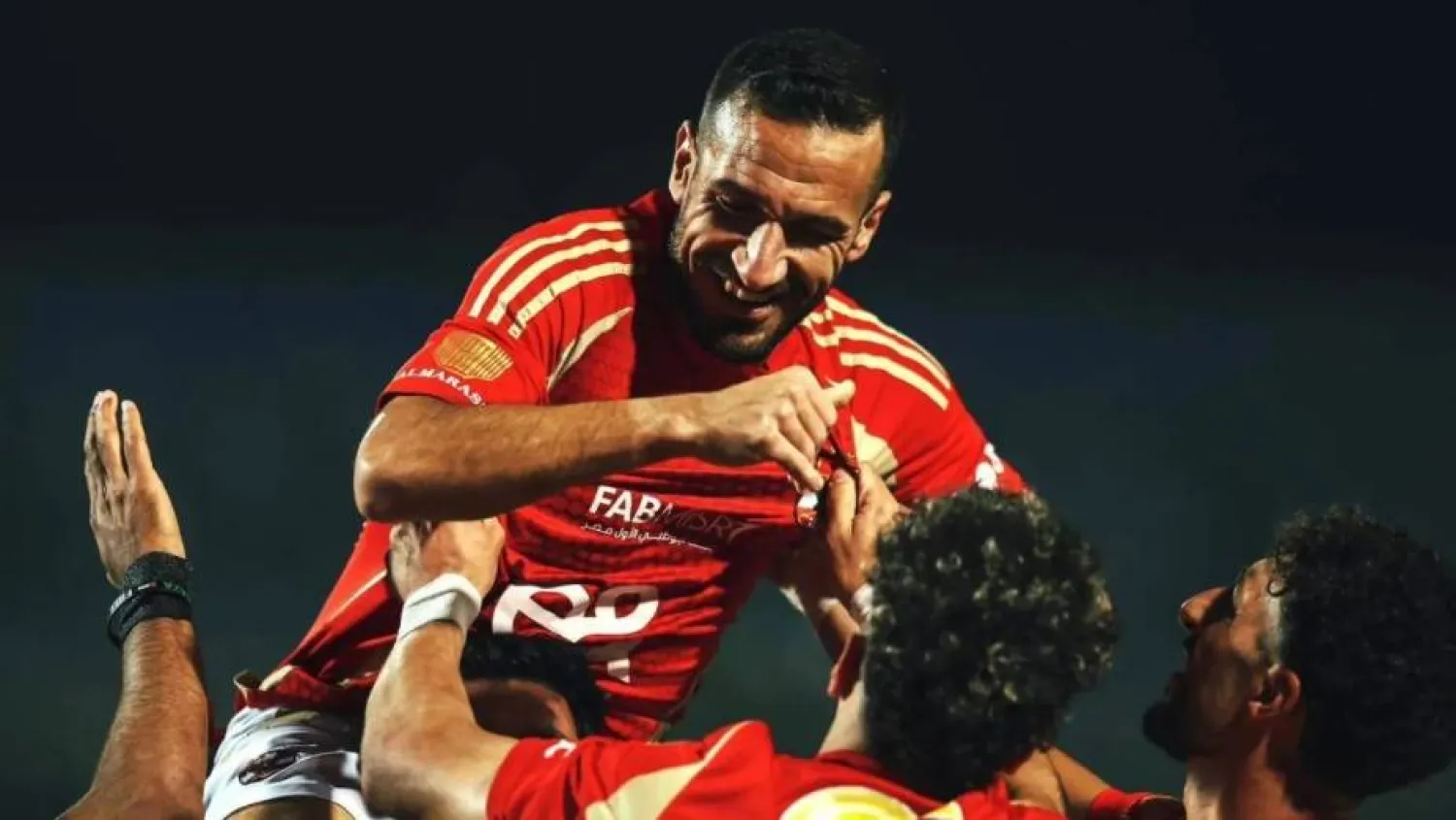 Al Ahly players celebrate after clinching the Egyptian Premier League title. Photo: Al Ahly 