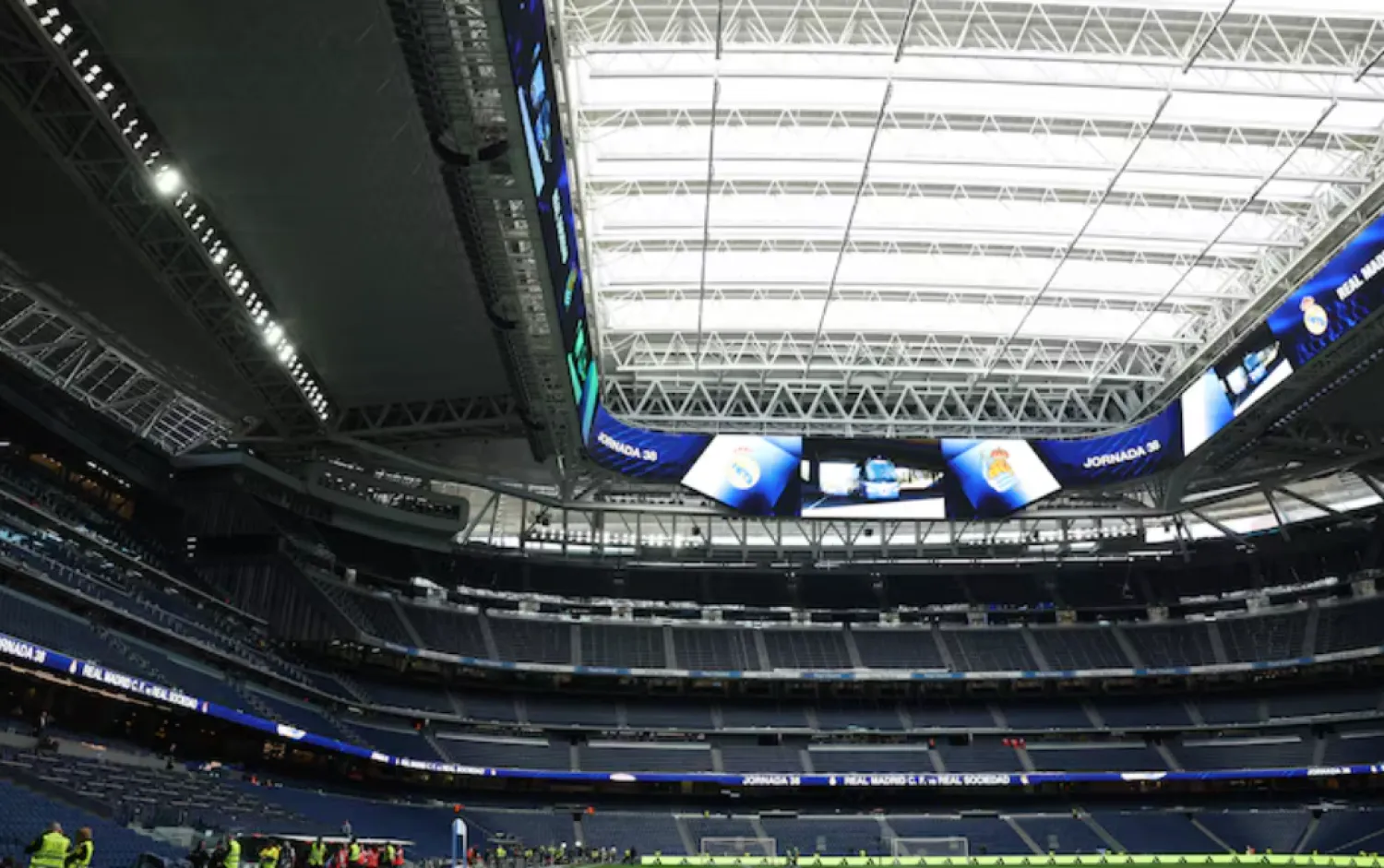 Soccer Football - LaLiga - Real Madrid v Real Sociedad - Santiago Bernabeu, Madrid, Spain - May 24, 2025 General view inside the stadium before the match REUTERS/Isabel Infantes/File Photo 