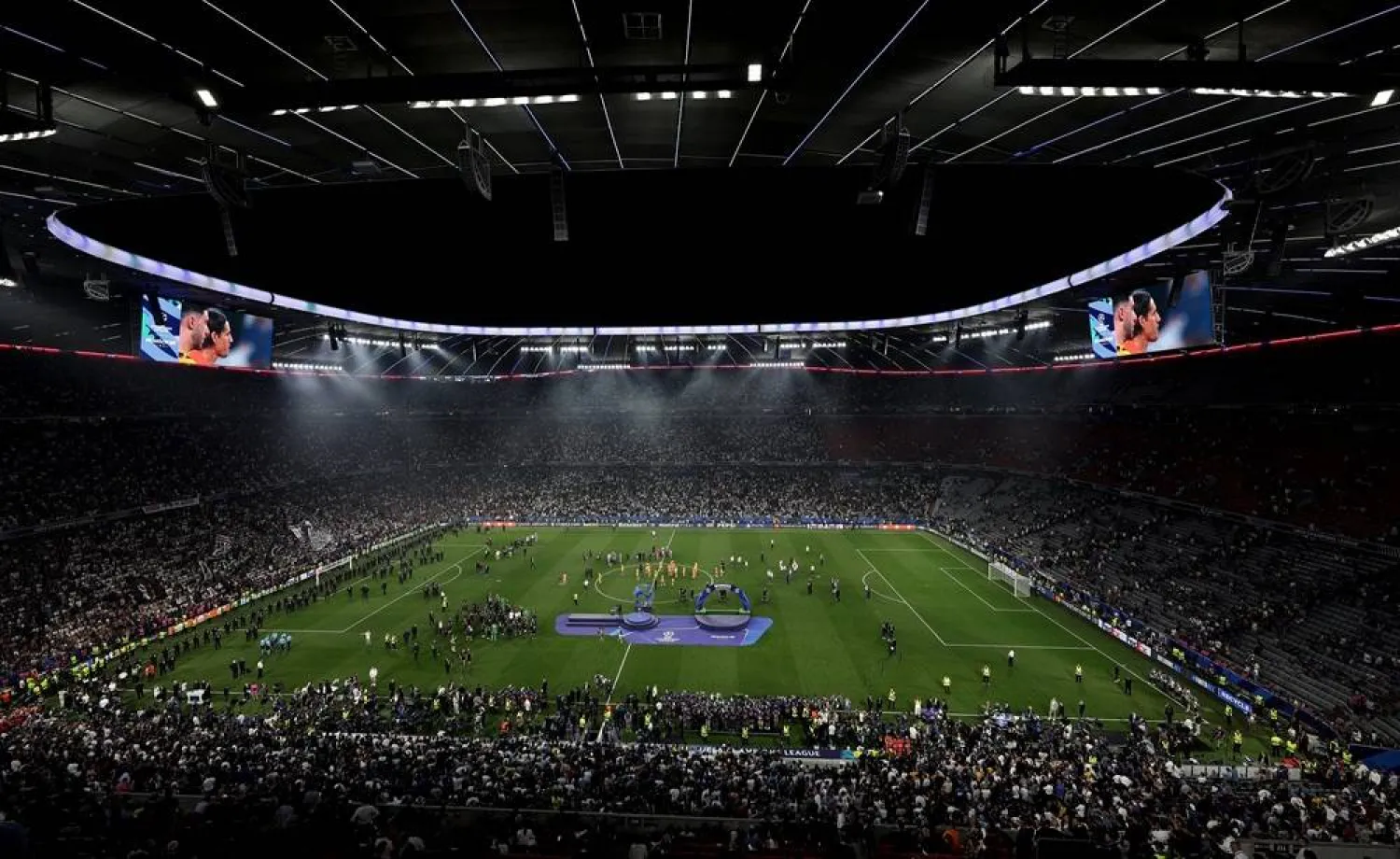 General view of the Allianz Arena after the UEFA Champions League final between Paris St Germain and Internazionale Milano in Munich, Germany 31 May 2025. (EPA)