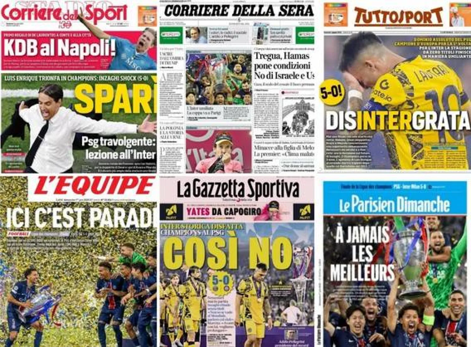 الصحف الإيطالية وجهت سهام النقد لأداء إنتر بعد الخسارة الثقيلة (وسائل إعلام إيطالية)