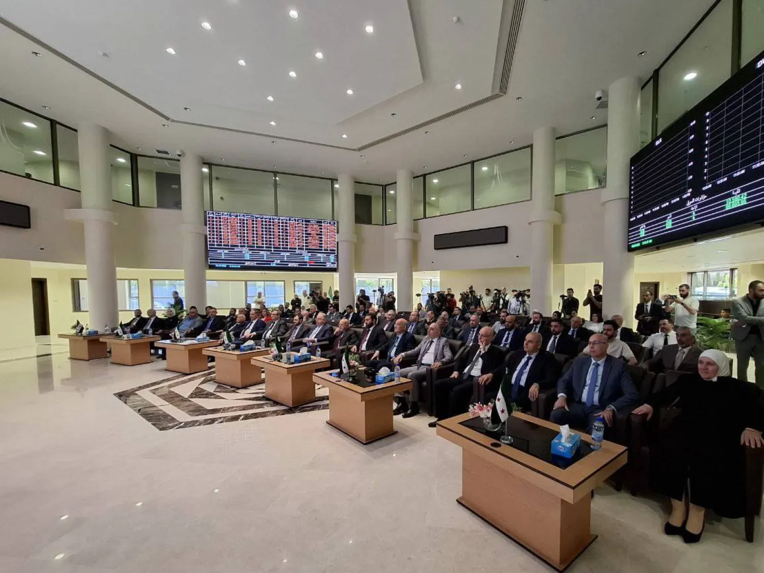 حفل إعادة افتتاح سوق دمشق للأوراق المالية (سانا)