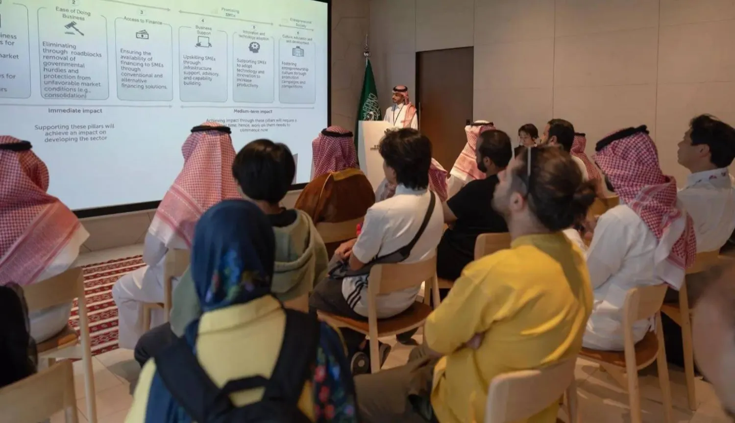 ورشة عمل ضمن جناح السعودية في «إكسبو 2025 أوساكا» (واس)