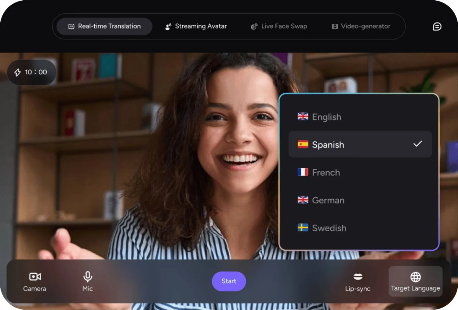 تسمح المنصة بترجمة ودبلجة صوت المتحدث إلى أكثر من 140 لغة في آن واحد مع محاكاة نبرة صوته الأصلية