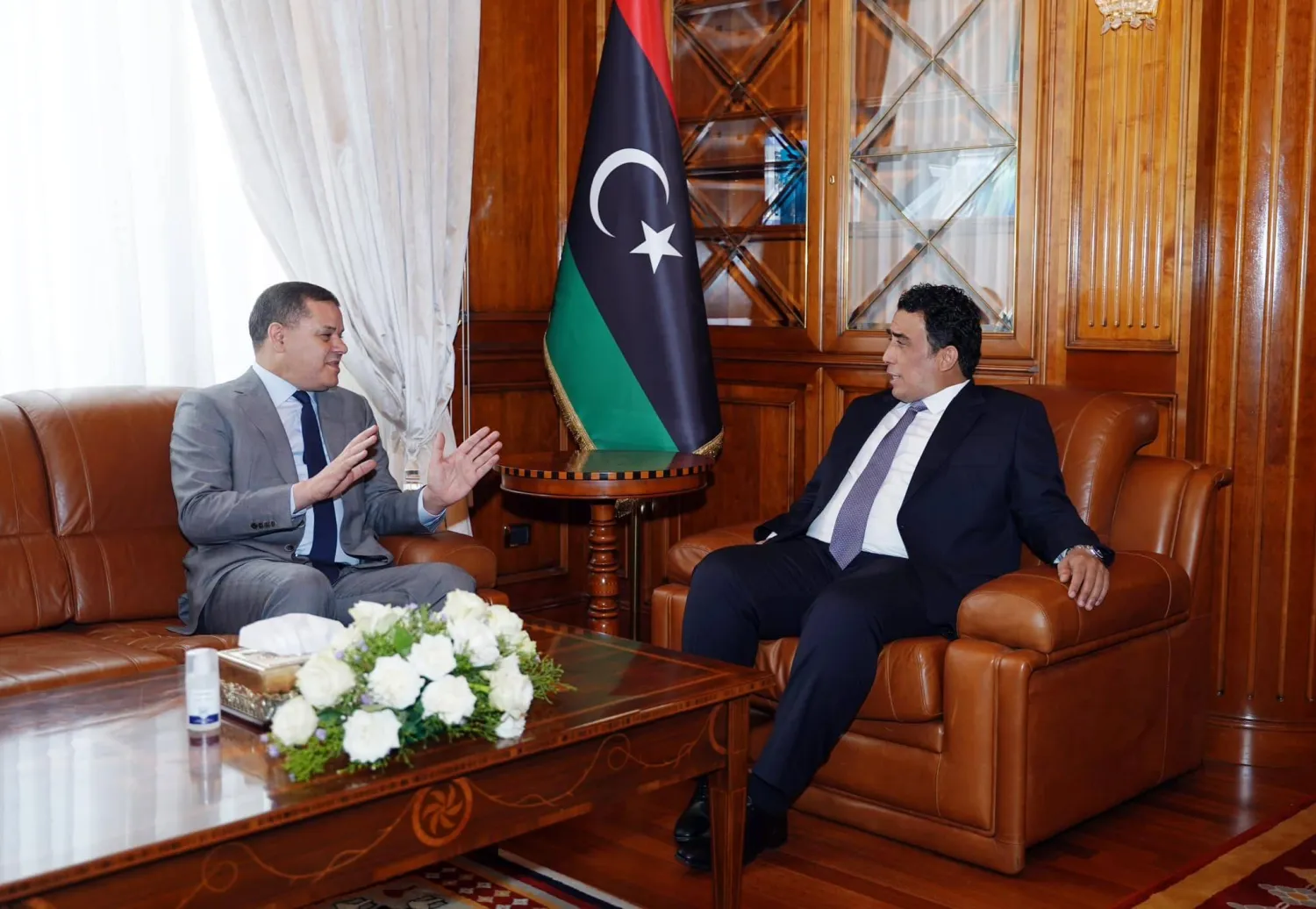 المنفي والدبيبة في لقاء سابق (المجلس الرئاسي الليبي)