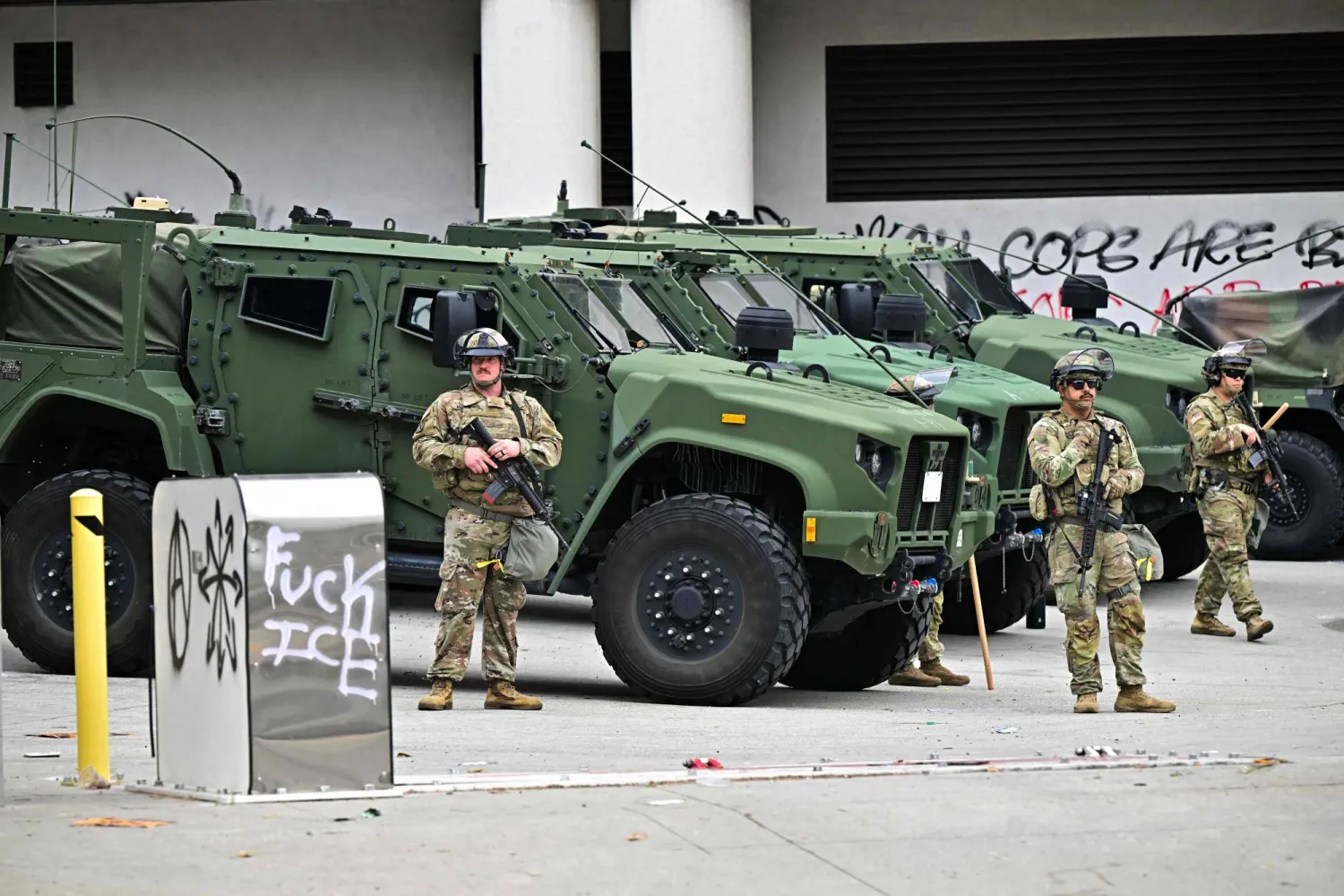 نشر ألفي جندي من الحرس الوطني في ولاية كاليفورنيا لقمع الاحتجاجات (أ.ف.ب)