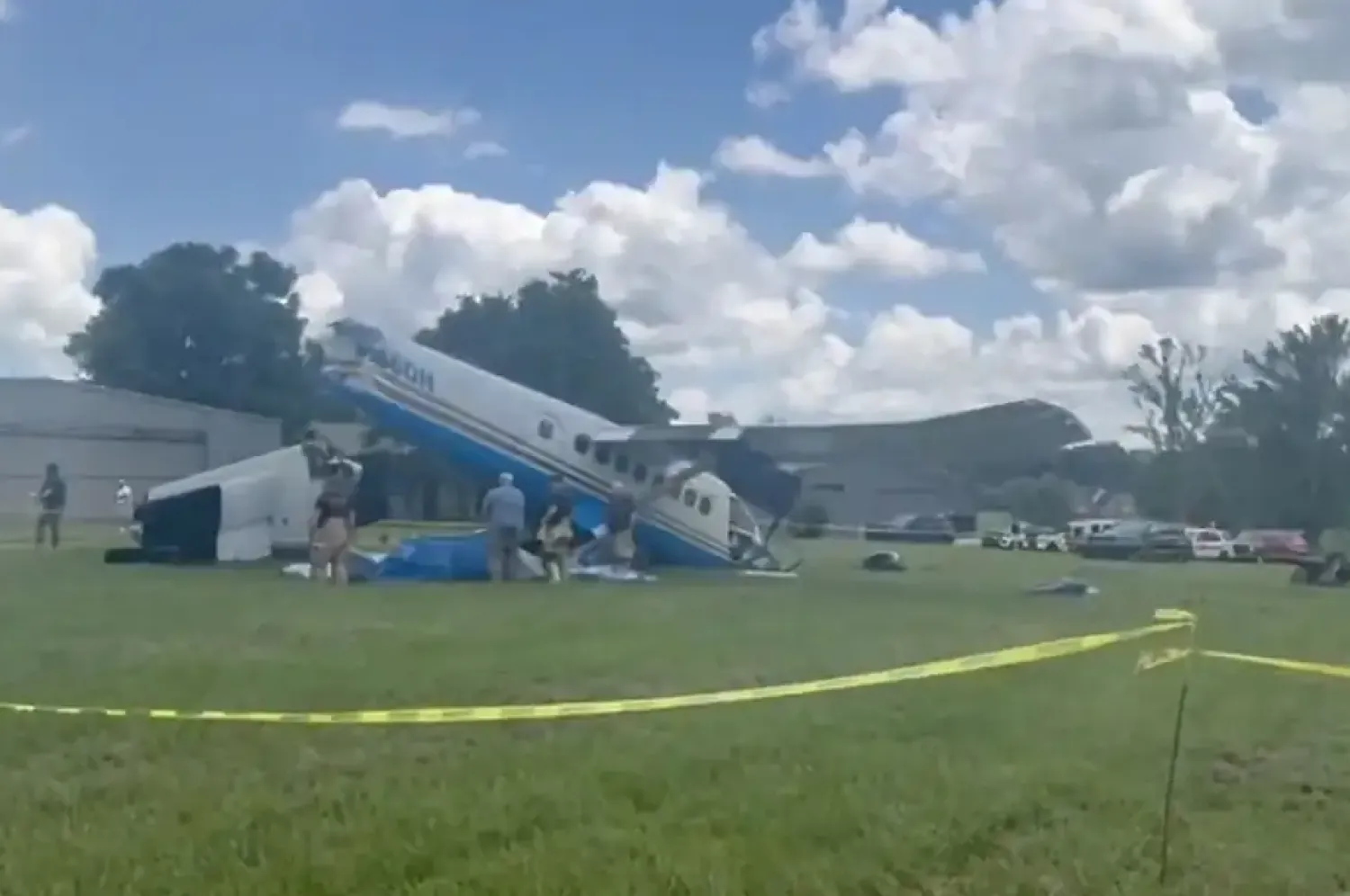 جانب من موقع تحطم الطائرة في ولاية تينيسي الأميركية (شرطة الولاية)