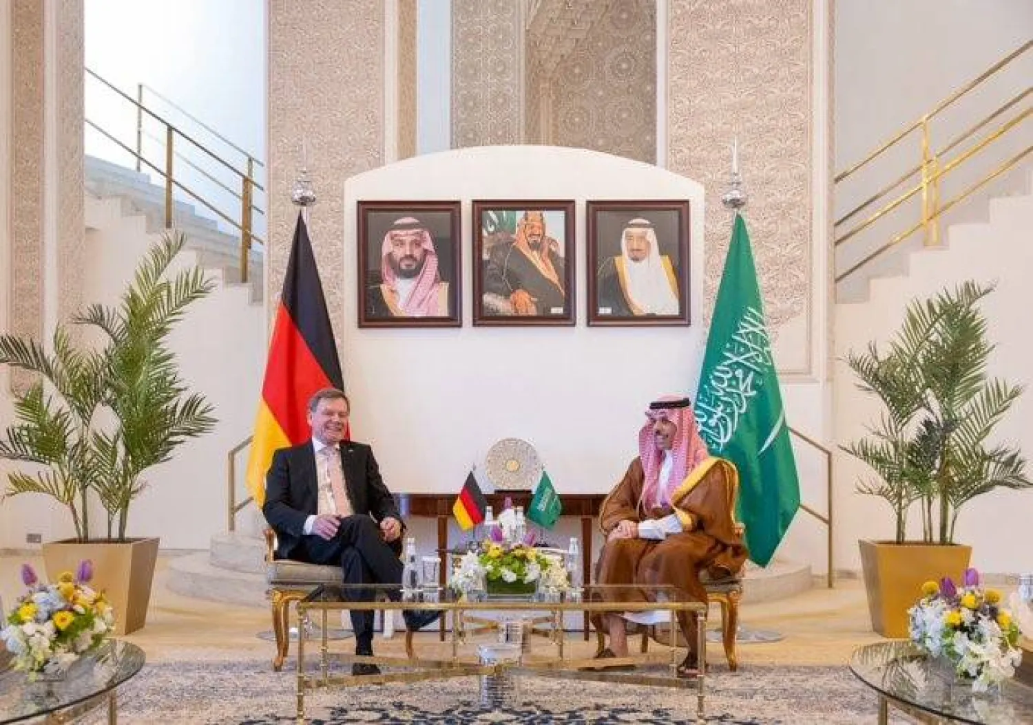 وزير الخارجية السعودي خلال مباحثاته مع نظيره الألماني (الخارجية السعودية)