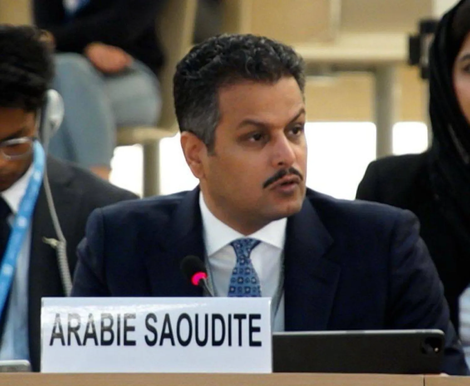 السفير عبد المحسن بن خثيلة المندوب الدائم للمملكة لدى الأمم المتحدة والمنظمات الدولية في جنيف (الشرق الأوسط)