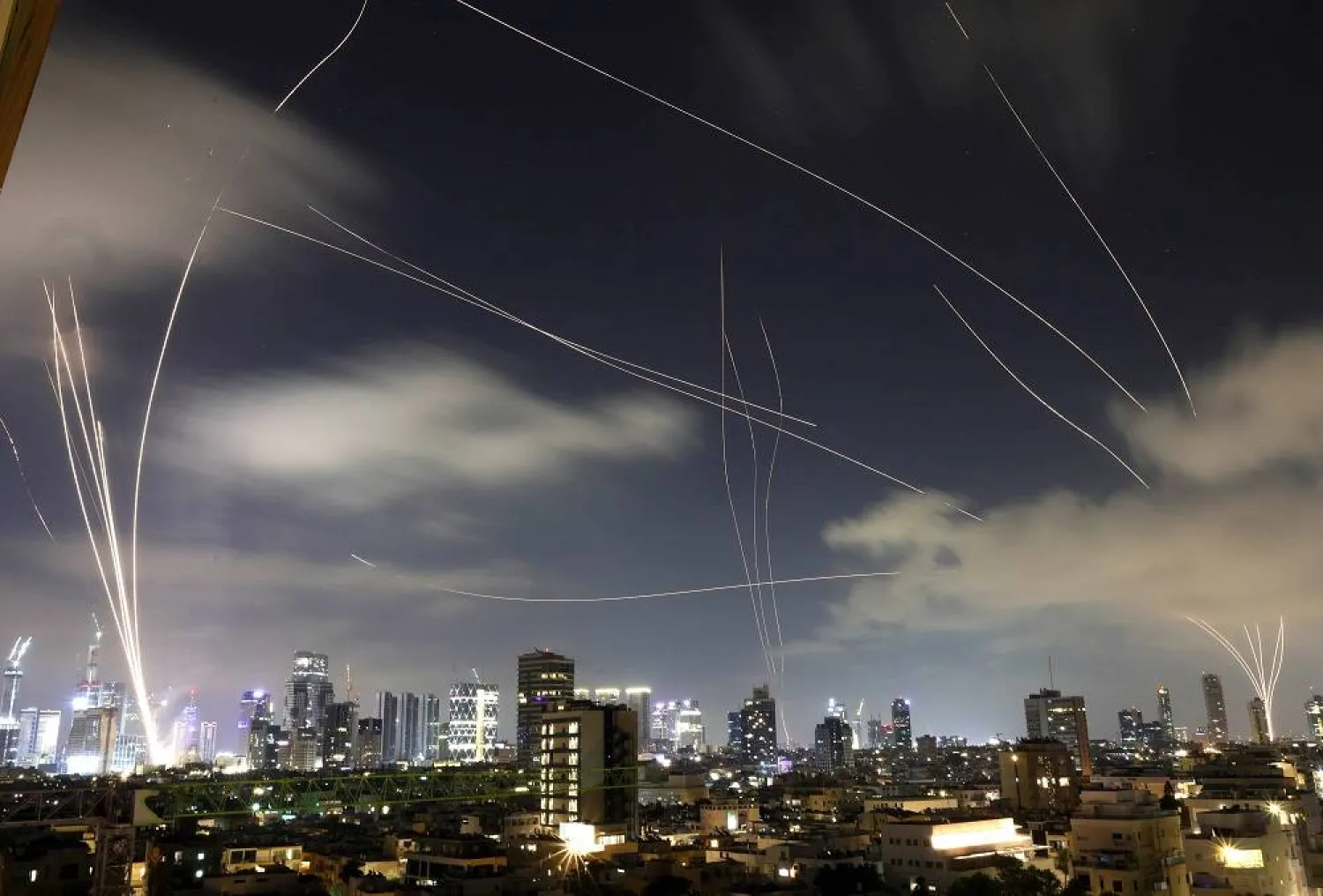 The Iron Dome, the Israeli air defense system, intercepts missiles fired from Iran, over Tel Aviv, Israel, 17 June 2025. (EPA) 