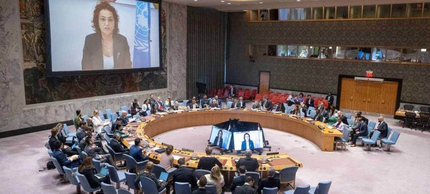 نجاة رشدي نائبة المبعوث الخاص للأمين العام إلى سوريا تقدم إحاطة إلى مجلس الأمن حول الوضع في سوريا (الأمم المتحدة)