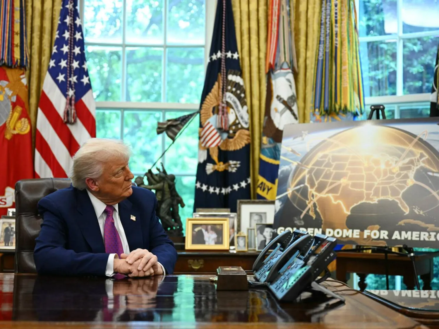 file photo: US President Donald Trump announced new details and initial funding for the missile shield system last week. Jim WATSON / AFP
