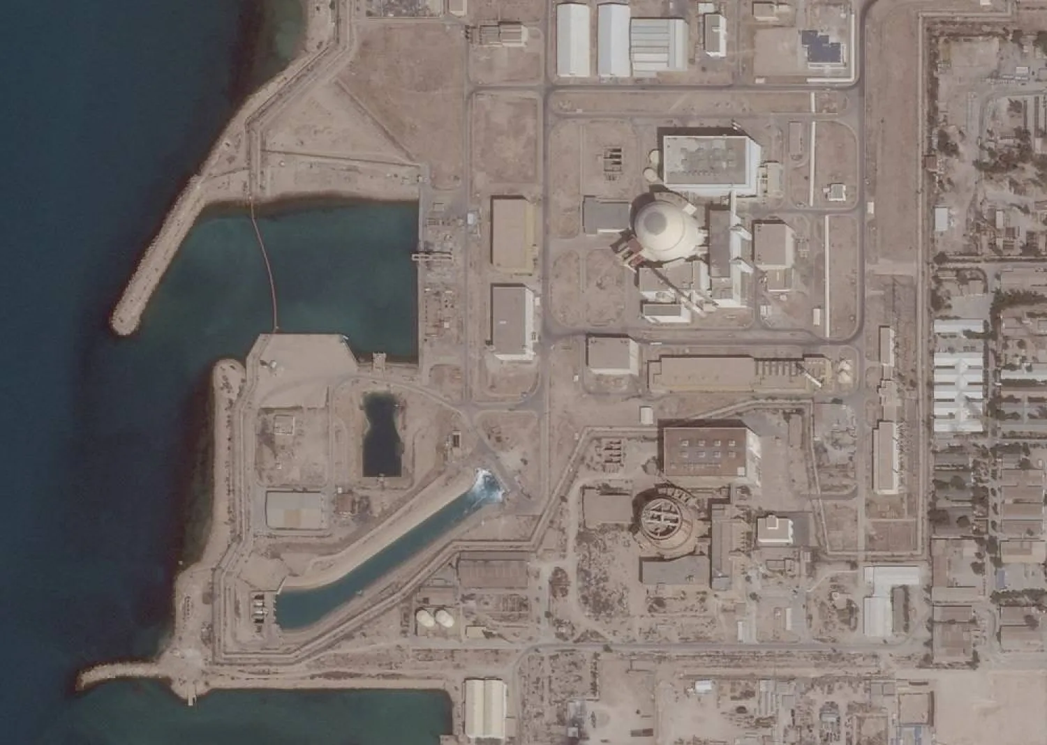 A satellite image shows the Bushehr nuclear power plant, in Bushehr Province, Iran, May 26, 2025. 2025. (Planet Labs PBC/Handout via Reuters)