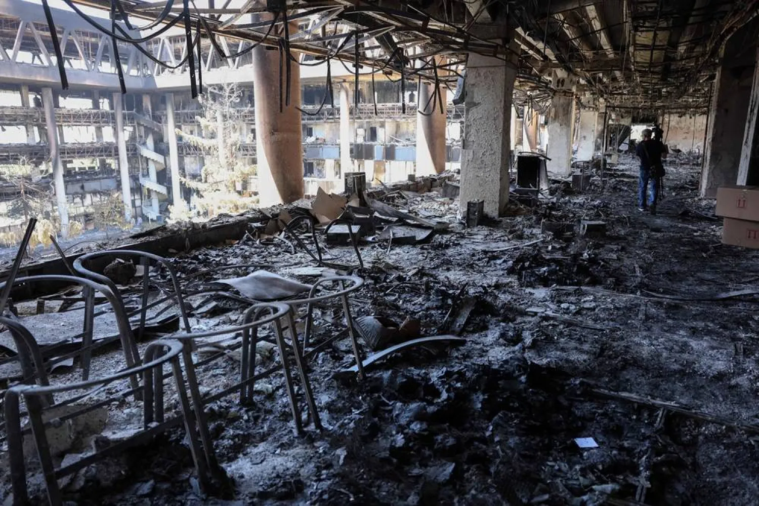 This picture shows the heavily damaged building of the Islamic Republic of Iran Broadcasting (IRIB) after it was hit a few days earlier in an Israeli strike, in Tehran, on June 19, 2025. (AFP) 