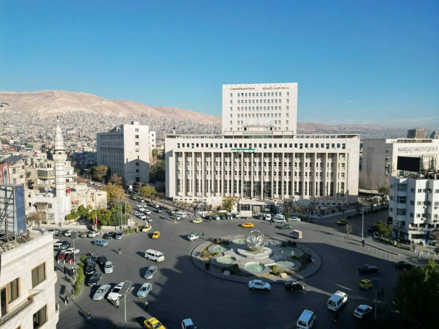 A drone view shows the Syrian central bank, after the ousting of Syria's Bashar al-Assad, in Damascus, Syria, December 16, 2024. (Reuters)