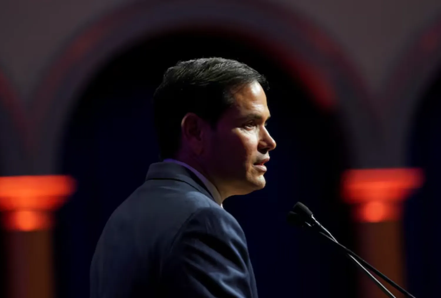 US Secretary of State Marco Rubio speaks at the American Compass fifth anniversary gala at the National Building Museum in Washington, D.C., US, June 3, 2025. REUTERS/Nathan Howard/File Photo Purchase Licensing Rights