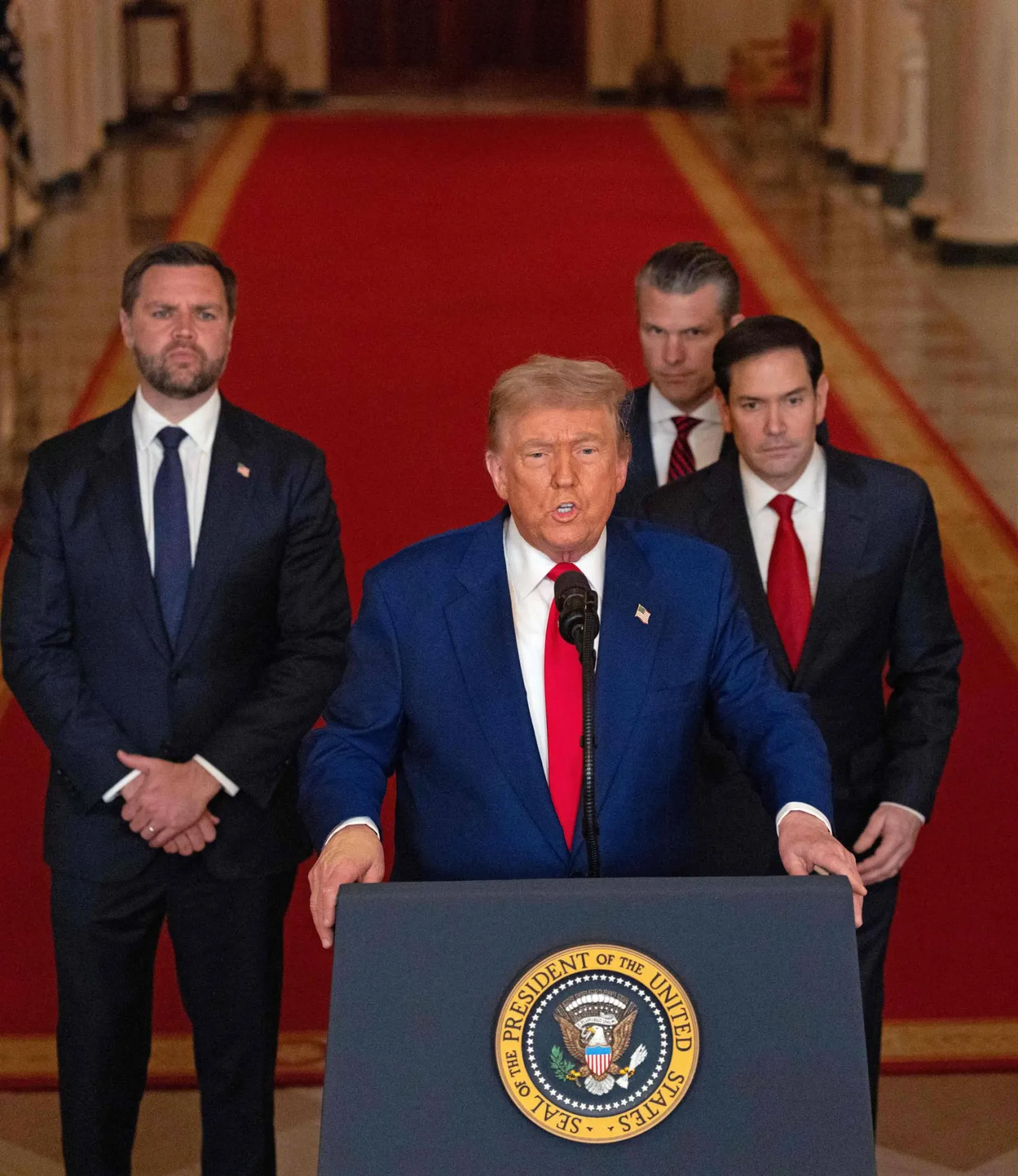 ترمب يتحدث عن الضربات الأميركية على إيران في 21 يونيو 2025 (أ.ف.ب)