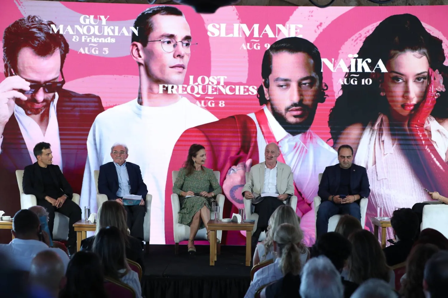 المتحدثون في المؤتمر الصحافي للإعلان عن برنامج «مهرجانات بيبلوس»