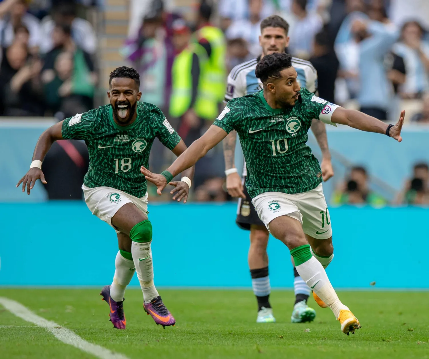 لا يزال انتصار الأخضر على الأرجنتين عالقاً في الأذهان (المنتخب السعودي) 