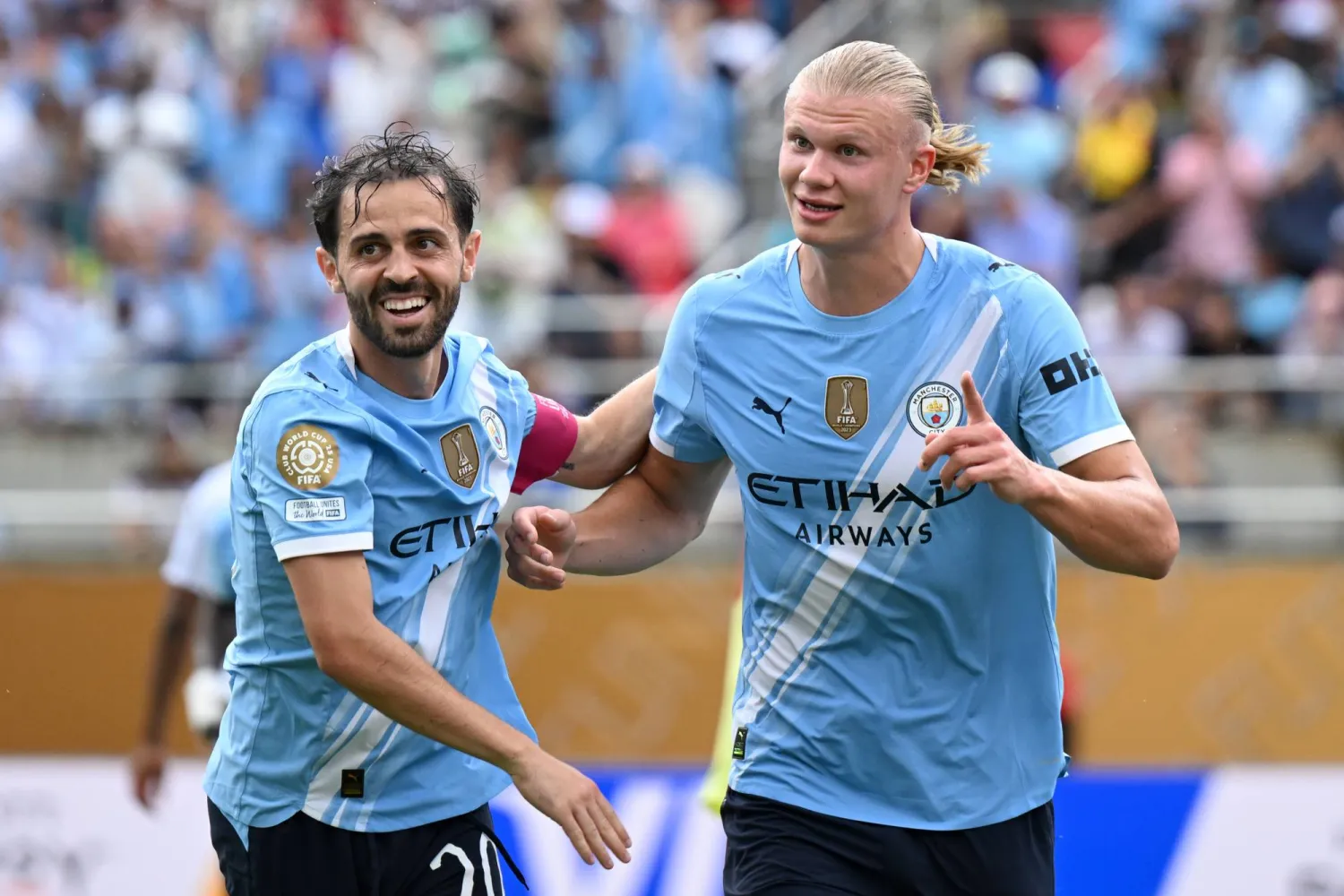 هالاند محتفلاً بهدفه في يوفنتوس (د.ب.أ)