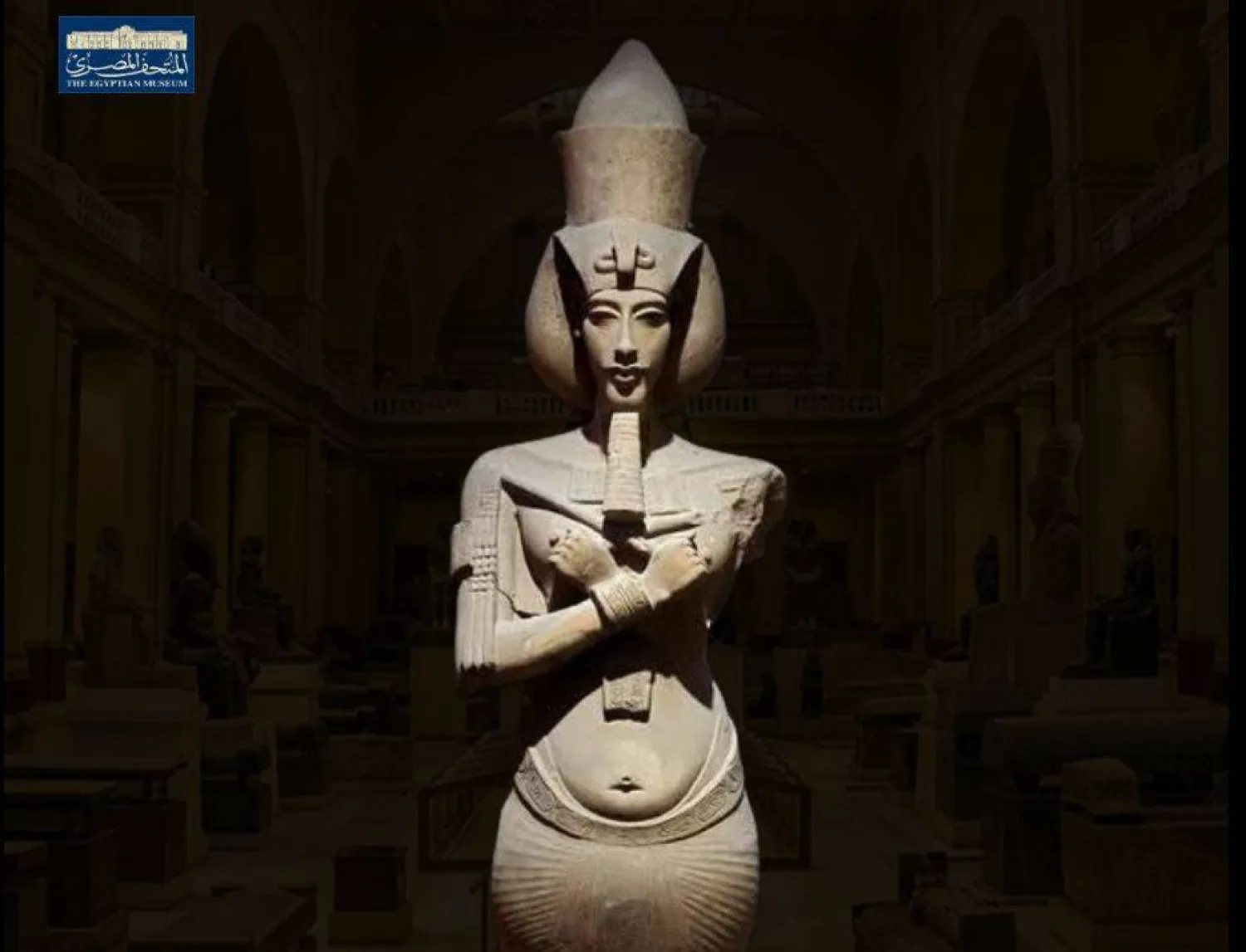 تمثال أخناتون من آثار تل العمارنة (المتحف المصري بالتحرير)