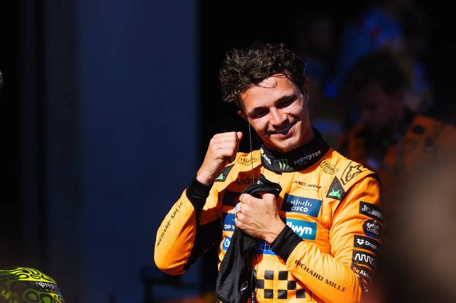  29 June 2025, Austria, Spielberg: British Formula 1 driver Lando Norris of team McLaren celebrates after winning the Formula One Austrian Grand Prix at the Red Bull Ring in Spielberg. (dpa)