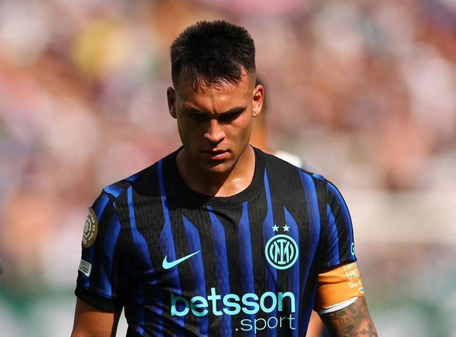 Football - FIFA Club World Cup - Round of 16 - Inter Milan v Fluminense - Bank of America Stadium, Charlotte, North Carolina, US - June 30, 2025 Inter Milan's Lautaro Martinez looks dejected after the match. (Reuters)