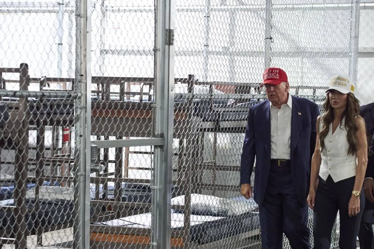  President Donald Trump tours "Alligator Alcatraz," a new migrant detention facility at Dade-Collier Training and Transition facility, Tuesday, July 1, 2025, in Ochopee, Fla. (AP) 