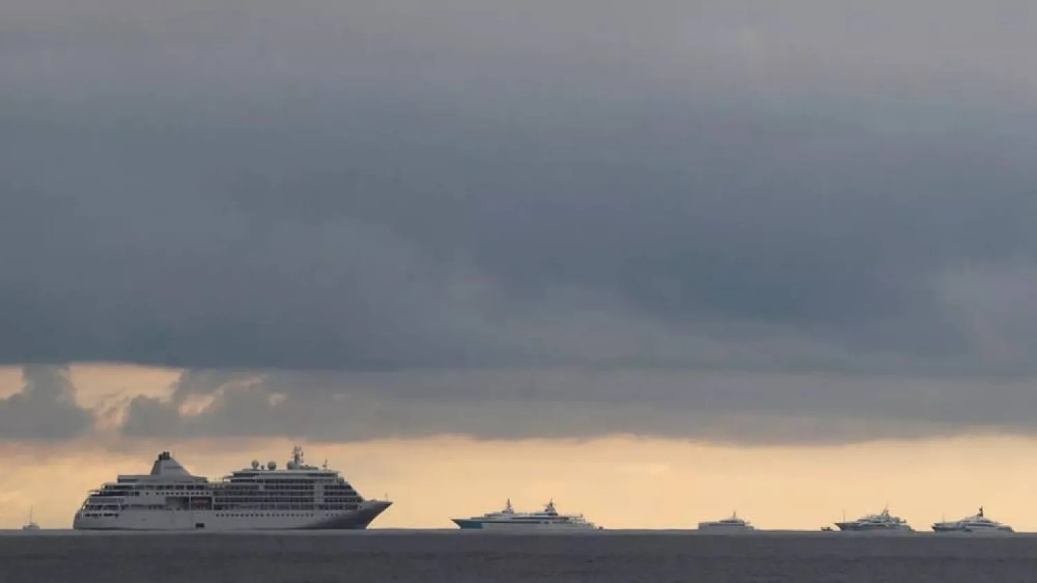  72nd Cannes Film Festival - Cannes, France, May 21, 2019. Luxury boats and a cruise liner are moored in the Bay of Cannes. (Reuters)