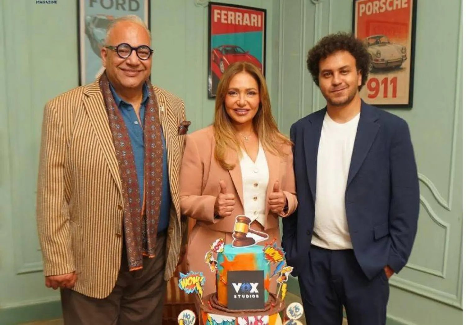 خلال الاحتفال ببدء تصوير الفيلم (حساب ليلى علوي على «إنستغرام»)