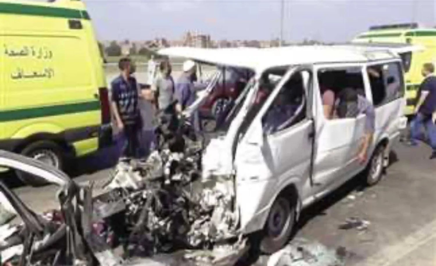 سيارات متضررة نتيجة حادث مروري (صفحة النيابة العامة المصرية عبر «فيسبوك»)