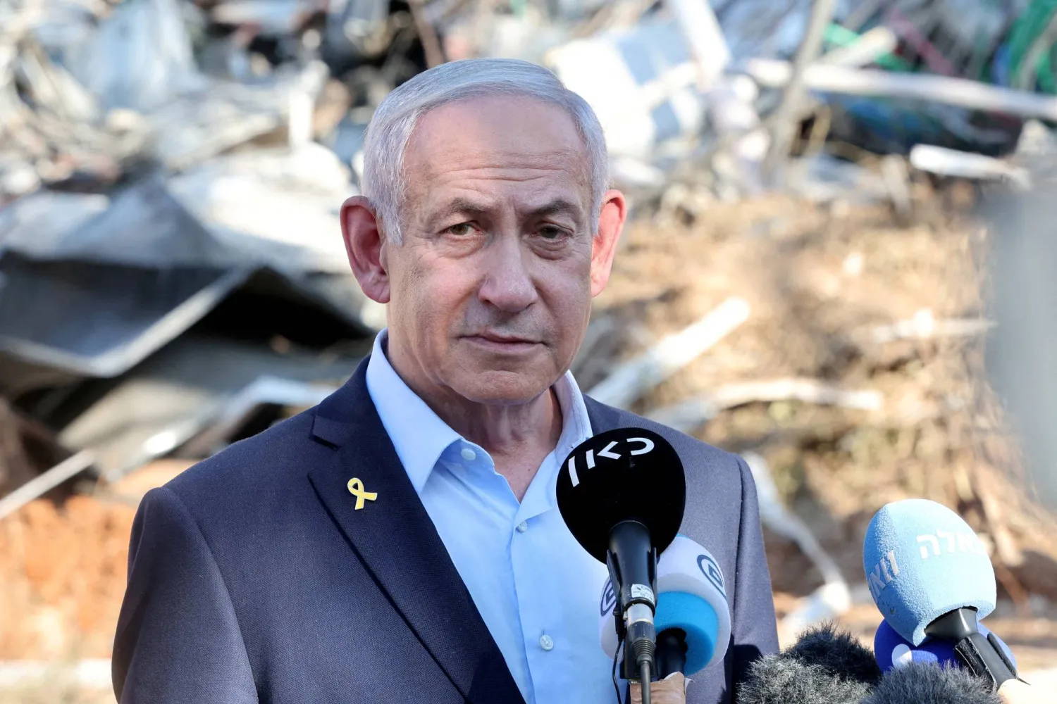 FILE PHOTO: Israel's Prime Minister Benjamin Netanyahu gives a statement in the central city of Rehovot, Israel June 20, 2025. JACK GUEZ/Pool via REUTERS/File Photo