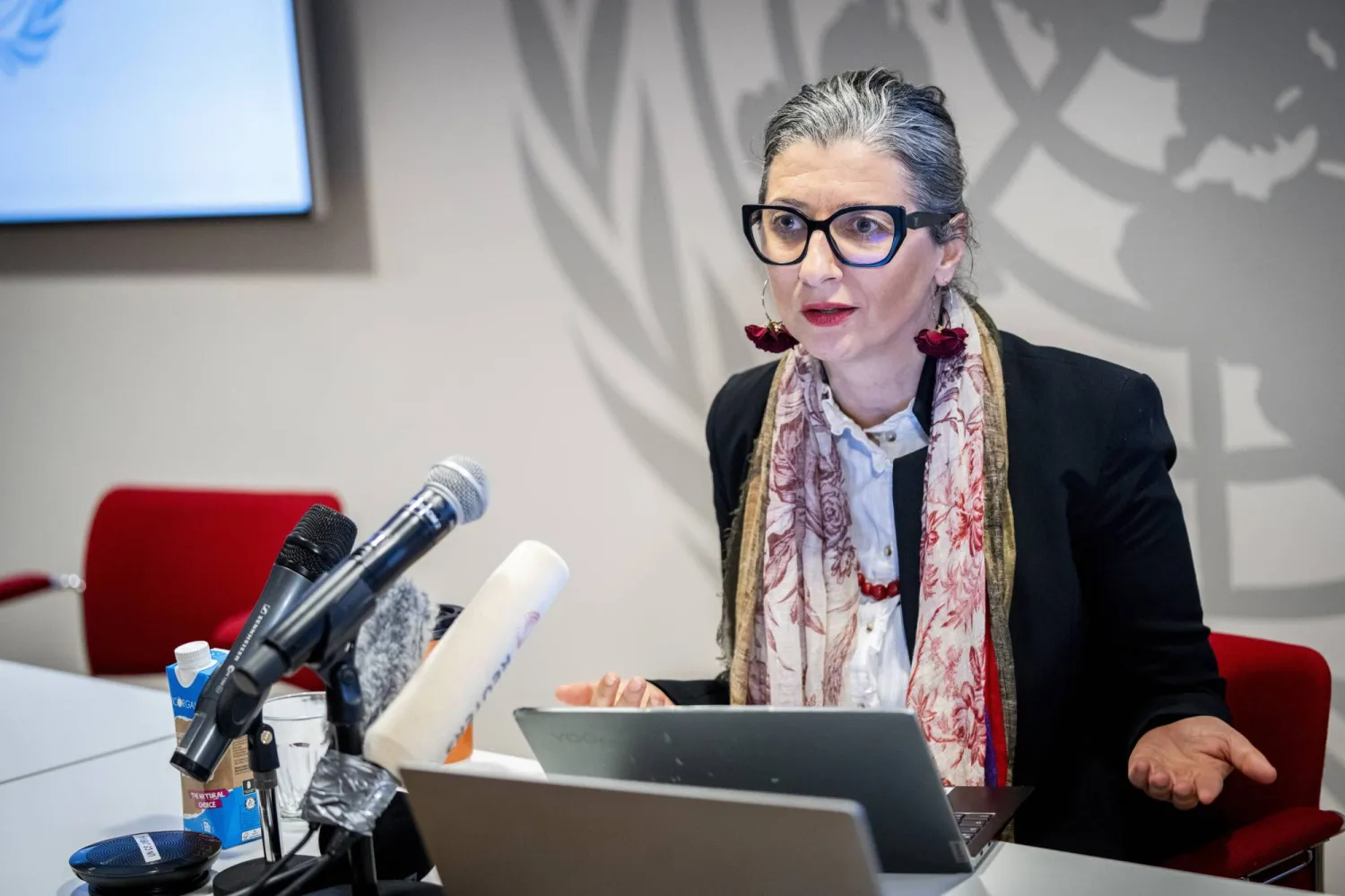  المقررة الخاصة للأمم المتحدة المعنية بالأراضي الفلسطينية المحتلة فرانشيسكا ألبانيزي (إ.ب.أ)