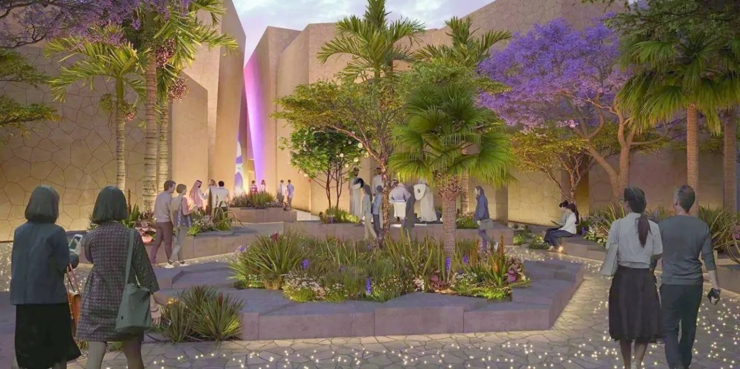جناح السعودية في «إكسبو أوساكا» باليابان يحاكي المدن والقرى في المملكة (واس)