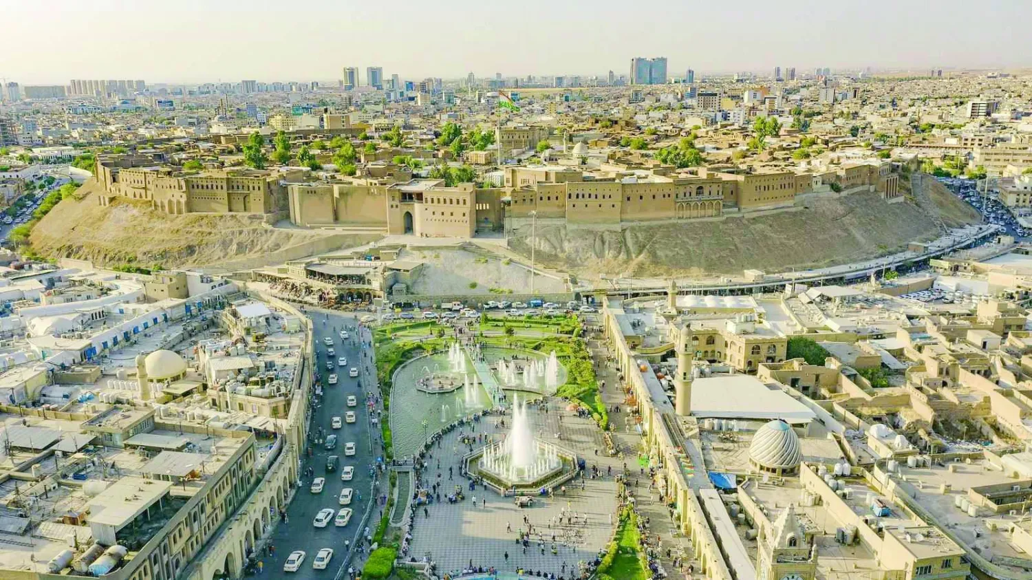 المدينة القديمة في أربيل عاصمة إقليم كردستان... وتظهر القلعة التاريخية (روداو)