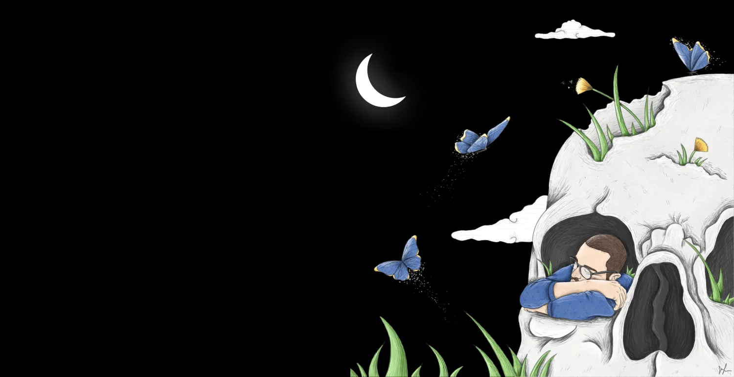 من خلال الفن البصري يتطرق الرسّام إلى قضايا نفسية يتماهى معها المتابعون (صفحة rafikillustration)