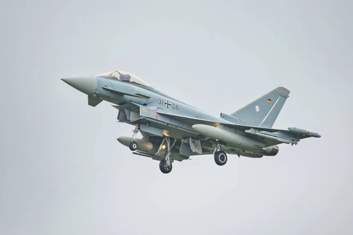 طائرة «يوروفايتر إي إف-2000» تايفون تابعة لسلاح الجو الألماني (أرشيفية-رويترز)