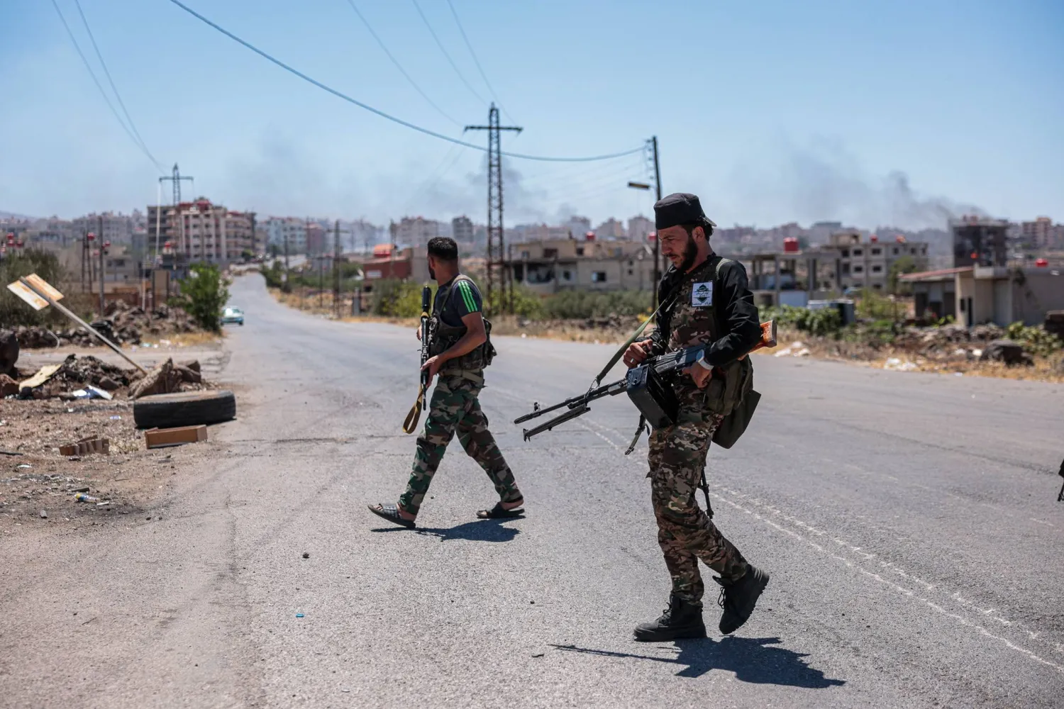 Syrian security forces deploy amid ongoing clashes in the southern city of Sweida, 16 July 2025. EPA/MOHAMMED AL RIFAI
