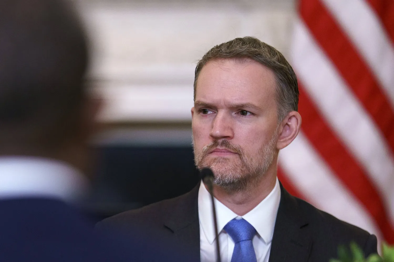 جيميسون غرير خلال لقاء دونالد ترمب مع قادة أفارقة لمناقشة التجارة في البيت الأبيض يوم 9 يوليو 2025 (إ.ب.أ)