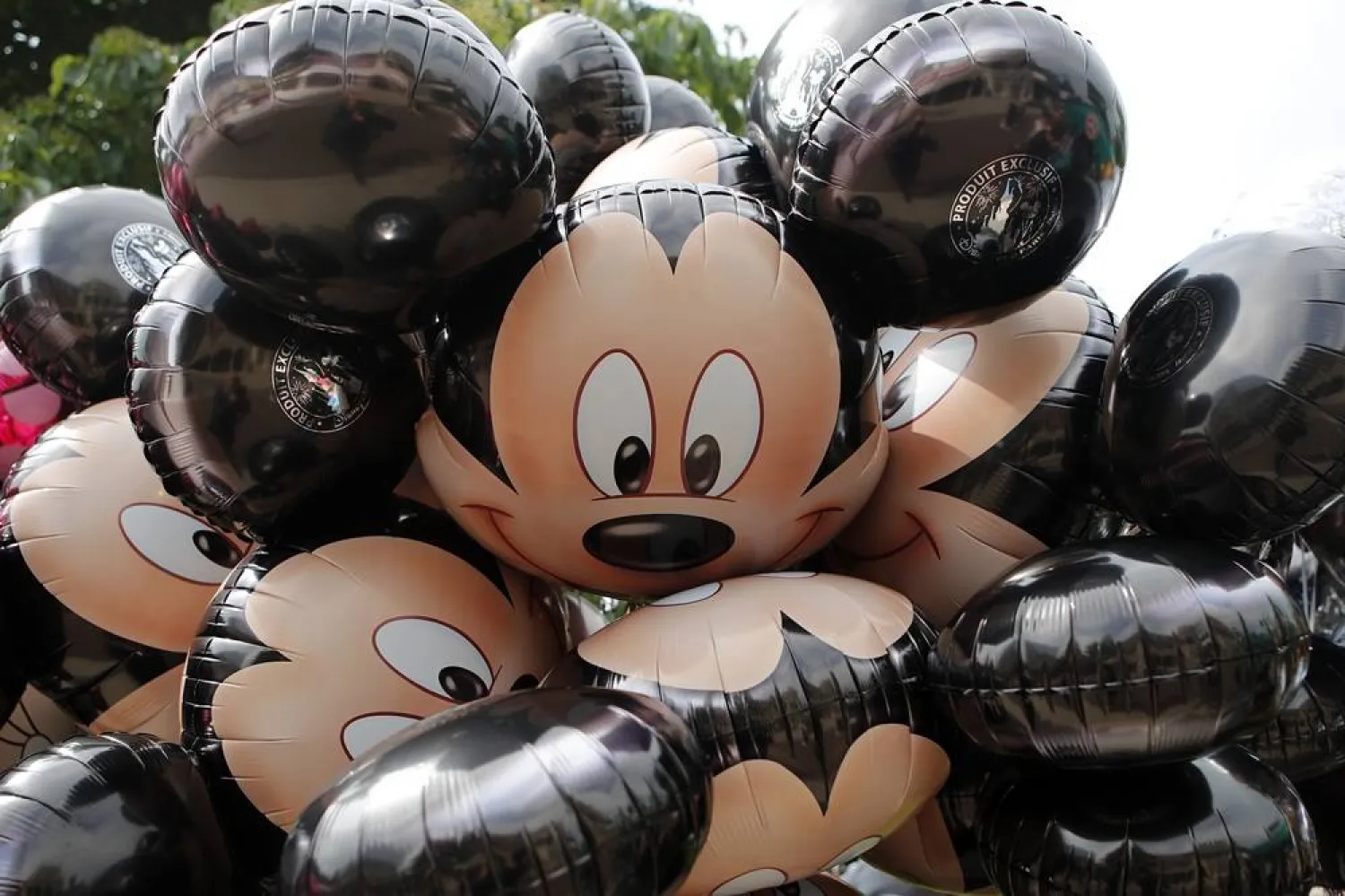 Mickey Mouse balloons are displayed at Disneyland Paris in Chessy, France, June 8, 2018. (AP)