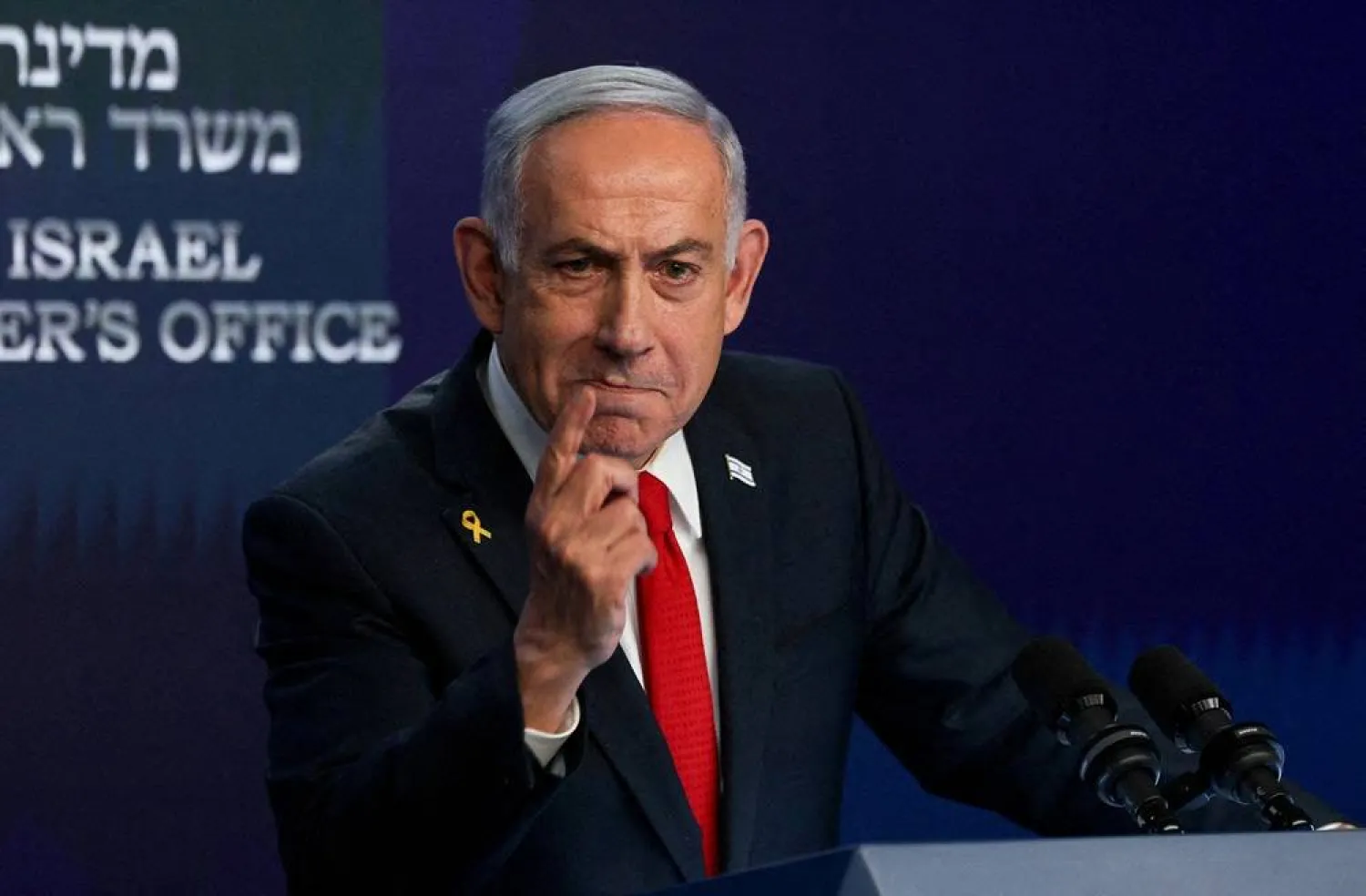 Israeli Prime Minister Benjamin Netanyahu speaks during a press conference, in Jerusalem, May 21, 2025. (Reuters)