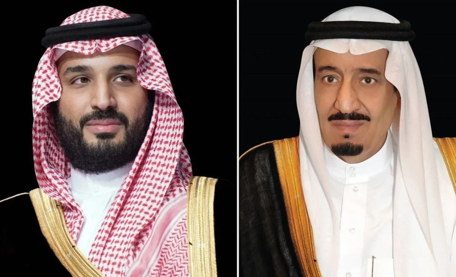 A combined photo of Custodian of the Two Holy Mosques, King Salman bin Abdulaziz Al Saud and Crown Prince and Prime Minister, Prince Mohammed bin Salman bin Abdulaziz Al Saud.