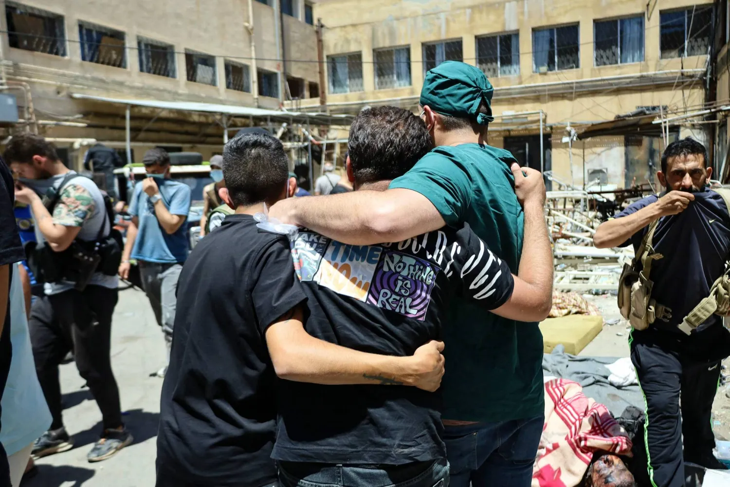 Hospital staff said they were overwhelmed by the number of bodies from the fighting. Shadi AL-DUBAISI / AFP