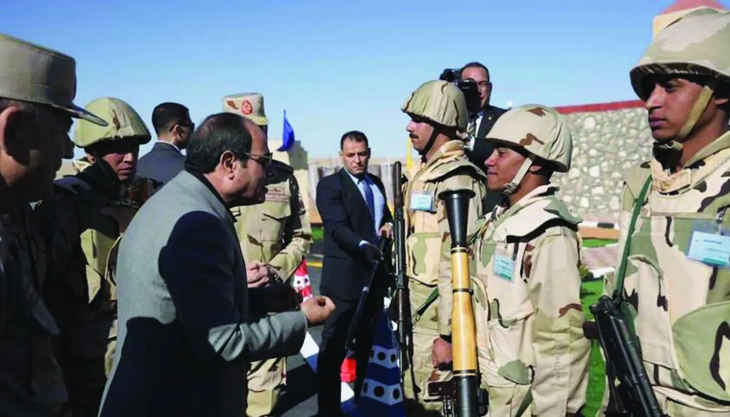 الرئيس المصري عبد الفتاح السيسي يتحدث عن جهود مكافحة الإرهاب بالبلاد خلال فعالية سابقة للجيش (أرشيفية - الرئاسة المصرية)