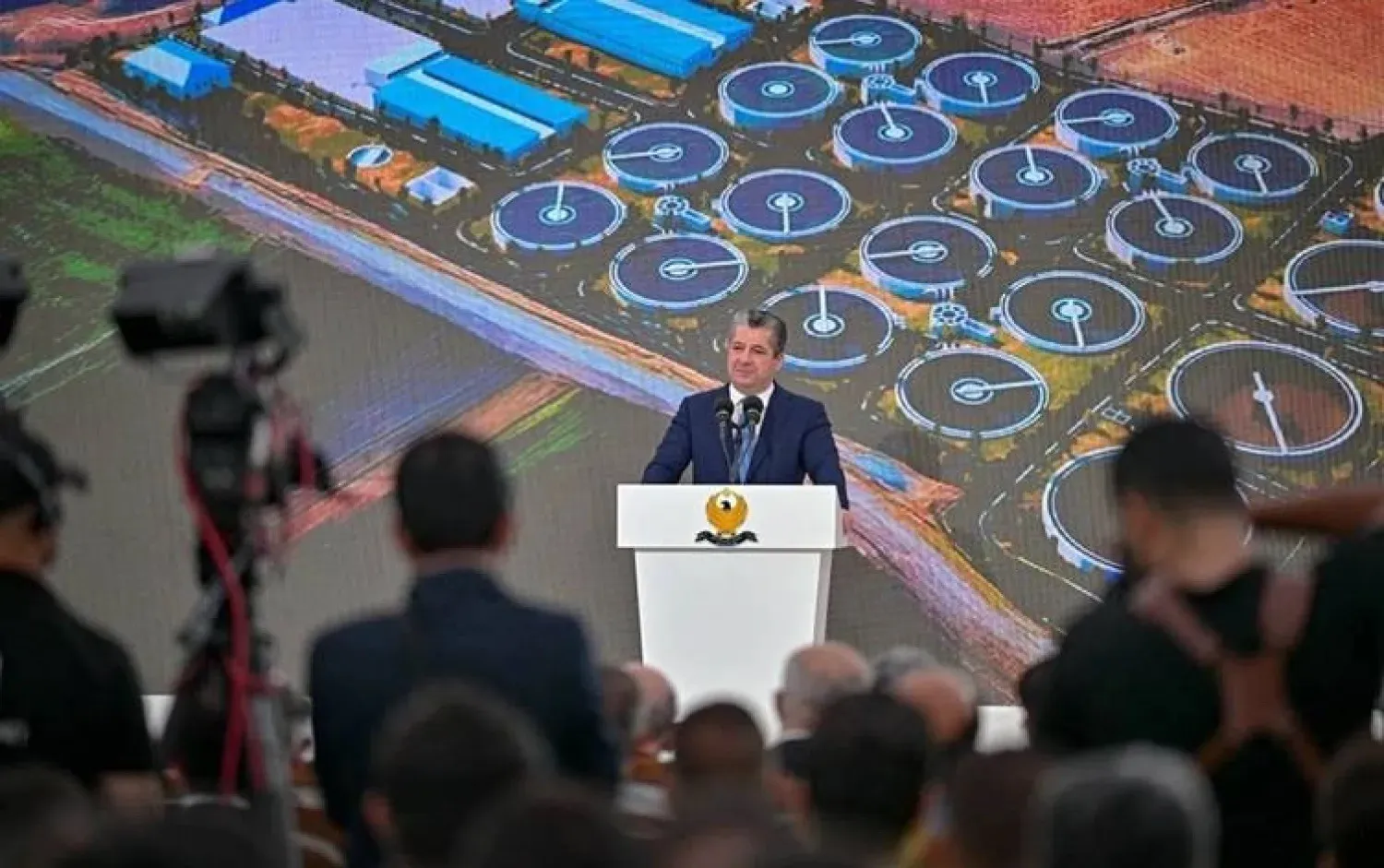 Barzani during the inauguration of the emergency water supply project in Erbil (KRG Prime Minister’s Office)