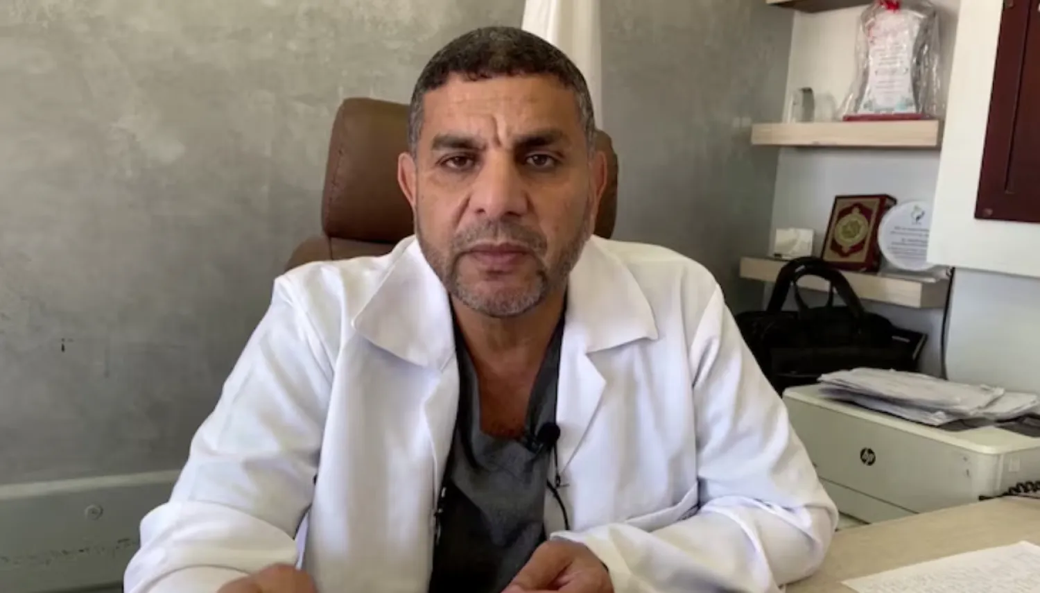 Marwan Al-Hams, a senior Gaza Health Ministry official, speaks at his office in Gaza, in this screen grab taken from a video shot on October 21, 2024. REUTERS 