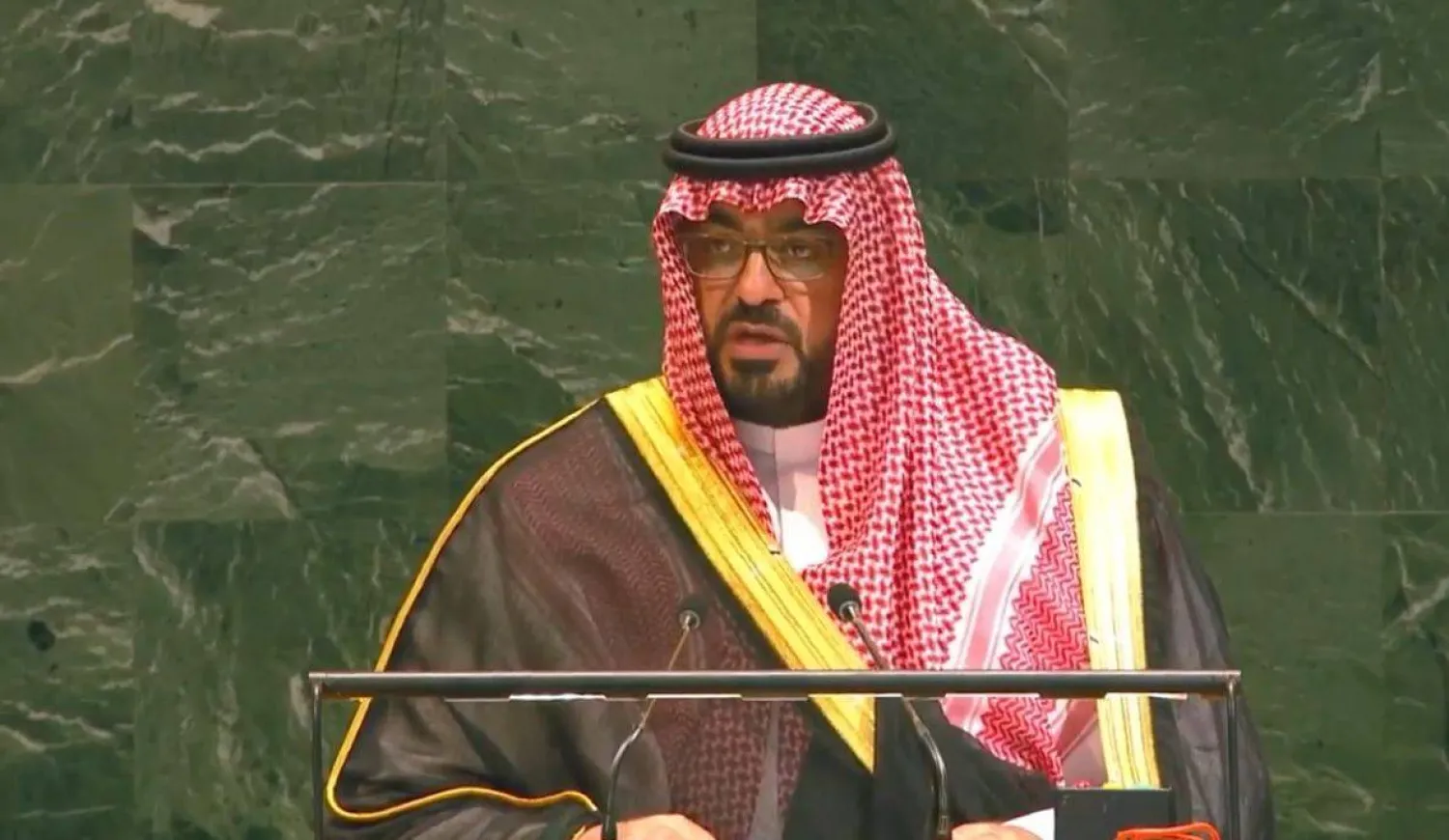 وزير الاقتصاد والتخطيط السعودي متحدثاً في المنتدى السياسي رفيع المستوى 2025 (الشرق الأوسط)