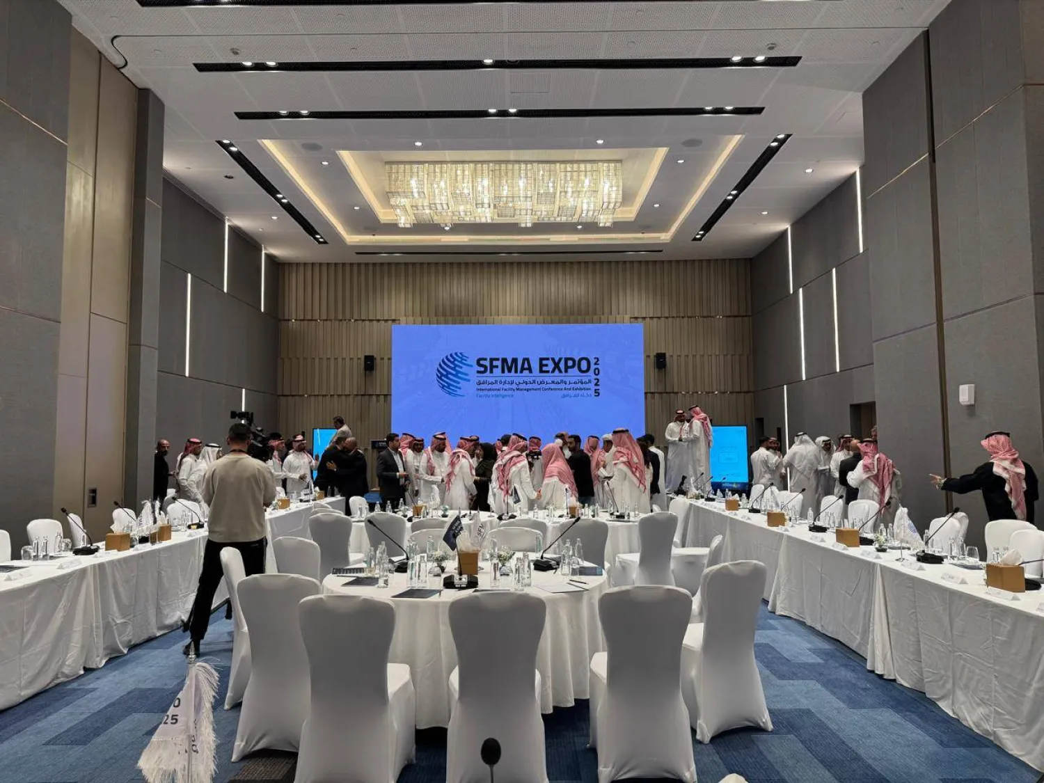 جانب من المؤتمر الصحافي الاستباقي للمؤتمر والمعرض الدولي لإدارة المرافق 2025 (الشرق الأوسط)